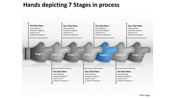 Hands Depicting 7 Stages Process Business Business Modeling PowerPoint Slides