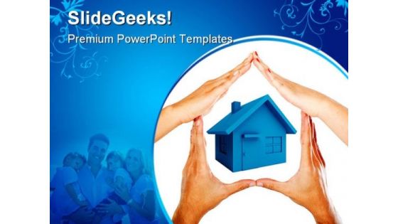 Hands Made House Family PowerPoint Templates And PowerPoint Backgrounds 0411