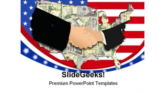 Handshake Americana PowerPoint Templates And PowerPoint Backgrounds 0411