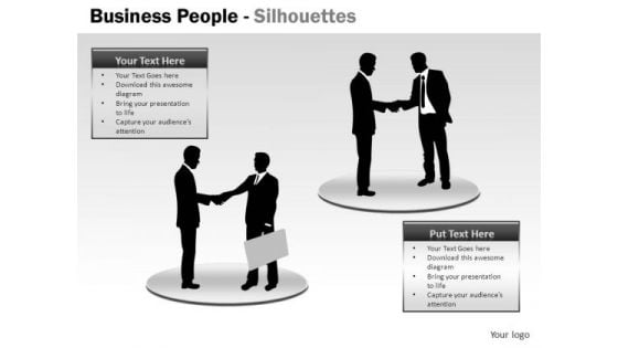 Handshake Business People Silhouettes PowerPoint Slides And Ppt Diagram Templates