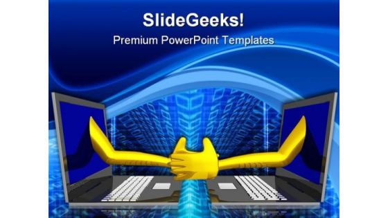 Handshake Computer PowerPoint Templates And PowerPoint Backgrounds 0511