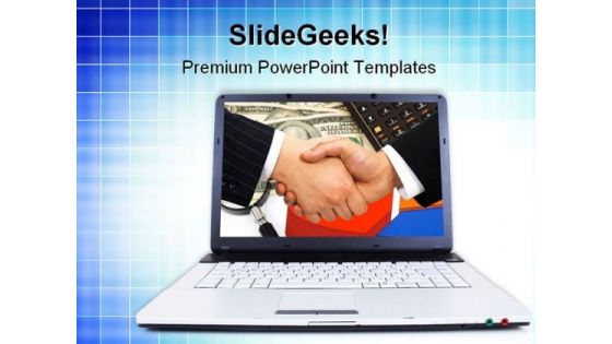 Handshake Computer PowerPoint Themes And PowerPoint Slides 0711