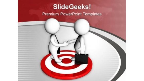 Handshake On Target PowerPoint Templates Ppt Backgrounds For Slides 0713