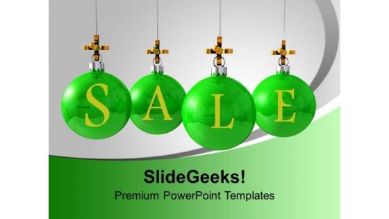 Hanging Balls With Cross And Word Sale PowerPoint Templates Ppt Backgrounds For Slides 0113