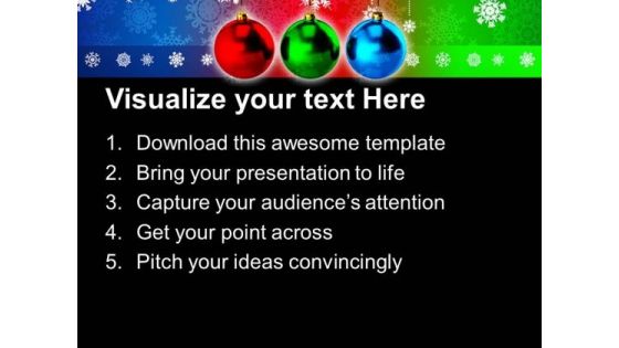 Hanging Christmas Balls Colorful Background PowerPoint Templates Ppt Backgrounds For Slides 1112