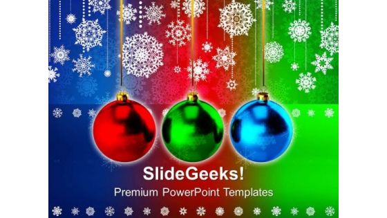 Hanging Christmas Balls Colorful Background PowerPoint Templates Ppt Backgrounds For Slides 1112