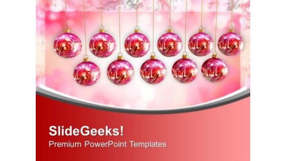 Hanging Christmas Baubles Festival PowerPoint Templates Ppt Backgrounds For Slides 1212