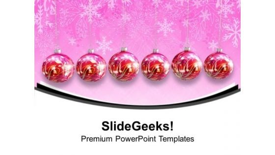 Hanging Christmas Ornaments Decorations PowerPoint Templates Ppt Backgrounds For Slides 1112