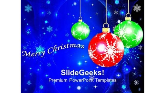 Hanging Filigree On Christmas Background PowerPoint Templates Ppt Backgrounds For Slides 1112