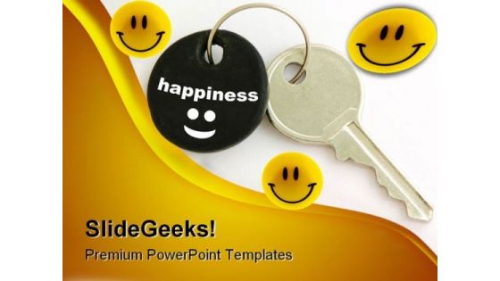 Happiness Key Security PowerPoint Templates And PowerPoint Backgrounds 0311