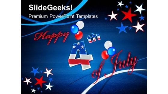 Happy 4th July Independence American PowerPoint Templates And PowerPoint Themes 0612