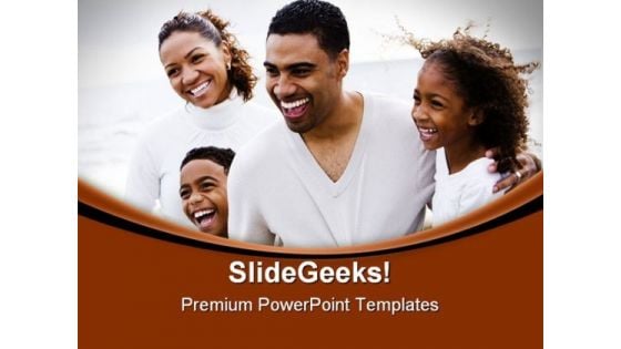 Happy African American Family People PowerPoint Templates And PowerPoint Backgrounds 0711