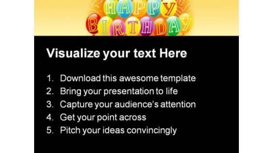 Happy Birthday And Gifts Entertainment PowerPoint Backgrounds And Templates 0111