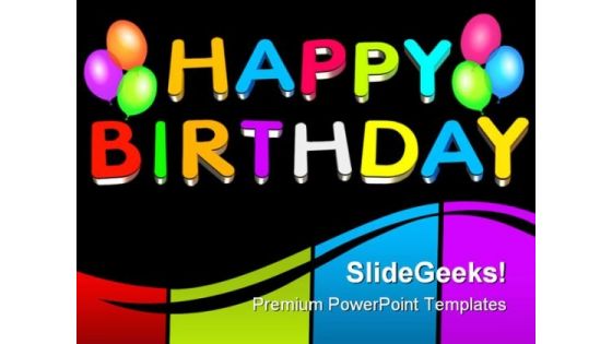 Happy Birthday Balloons Events PowerPoint Themes And PowerPoint Slides 0511