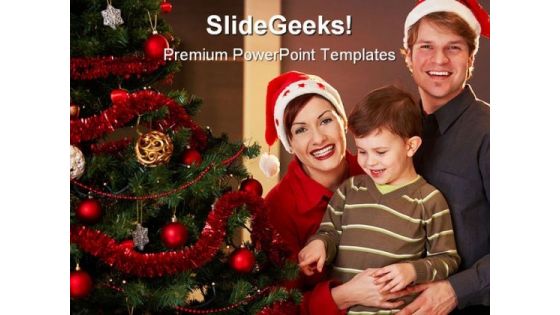 Happy Christmas Family PowerPoint Backgrounds And Templates 1210