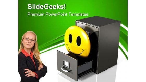 Happy Database Business PowerPoint Templates And PowerPoint Backgrounds 0711