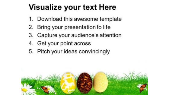 Happy Easter Eggs With Soothing Colors PowerPoint Templates Ppt Backgrounds For Slides 0313