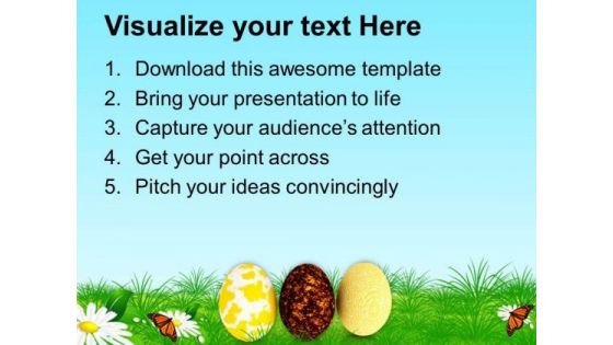 Happy Easter Eggs With Soothing Colors PowerPoint Templates Ppt Backgrounds For Slides 0313