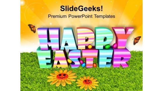 Happy Easter Theme With 3d PowerPoint Templates Ppt Backgrounds For Slides 0313