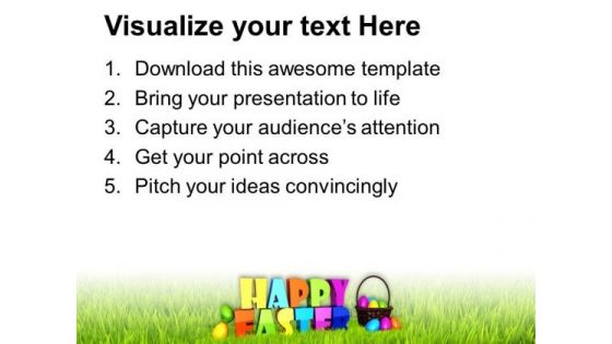 Happy Easter Theme With Multicolored Eggs Theme PowerPoint Templates Ppt Backgrounds For Slides 0313