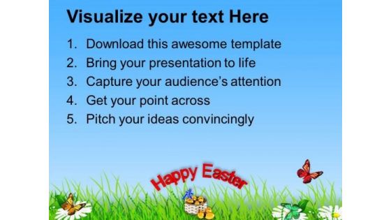 Happy Easter Wishes With Eggs PowerPoint Templates Ppt Backgrounds For Slides 0313