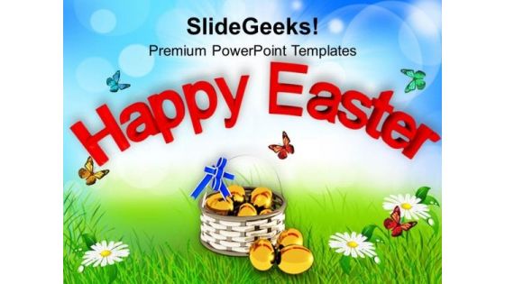 Happy Easter Wishes With Eggs PowerPoint Templates Ppt Backgrounds For Slides 0313