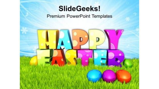 Happy Easter With Colored Eggs With Surprise PowerPoint Templates Ppt Backgrounds For Slides 0313