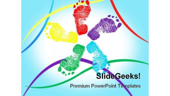 Happy Feet Symbol PowerPoint Themes And PowerPoint Slides 0711