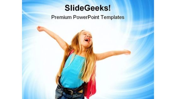 Happy Girl Education PowerPoint Themes And PowerPoint Slides 0511