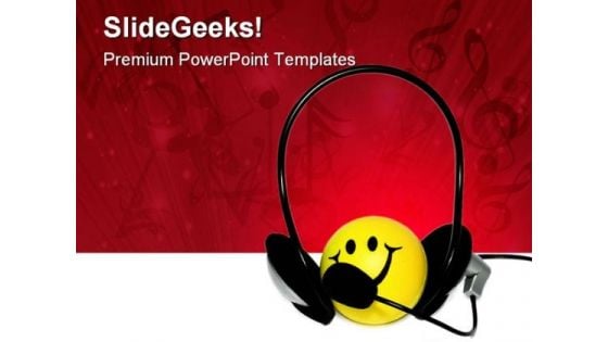 Happy Listener Music PowerPoint Templates And PowerPoint Backgrounds 0711