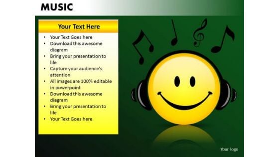 Happy Listening To Music PowerPoint Templates Editable Ppt Slides