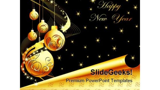 Happy New Year01 Holidays PowerPoint Template 1010