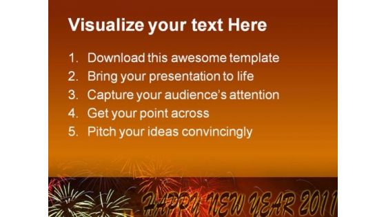 Happy New Year 2011 Festival PowerPoint Background And Template 1210