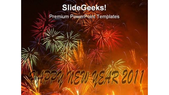 Happy New Year 2011 Festival PowerPoint Background And Template 1210