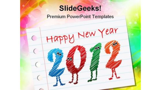 Happy New Year 2012 Holidays PowerPoint Templates And PowerPoint Backgrounds 1211