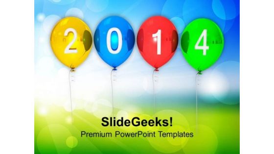 Happy New Year 2014 PowerPoint Template 1113