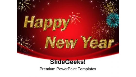 Happy New Year Festival PowerPoint Template 1010 Happy New Year Festival PowerPoint Template 1010