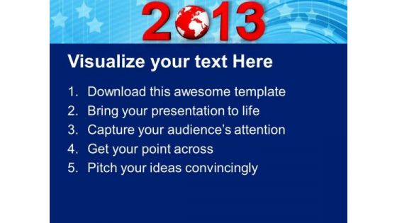 Happy New Year With Globe PowerPoint Templates Ppt Backgrounds For Slides 1112
