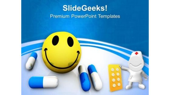 Happy Pills Health PowerPoint Templates Ppt Backgrounds For Slides 0413