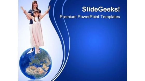 Happy Sisters Globe PowerPoint Templates And PowerPoint Backgrounds 0311 Happy Sisters Globe PowerPoint Templates And PowerPoint Backgrounds 0311