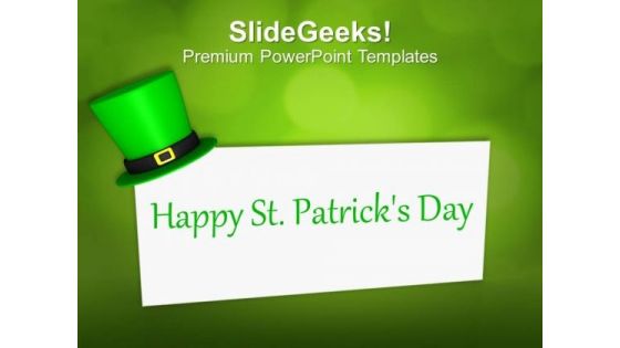 Happy St Patricks Day Card Celebration PowerPoint Templates Ppt Backgrounds For Slides 0213