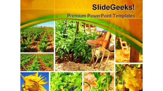 Harvest Concept Collage Agriculture PowerPoint Themes And PowerPoint Slides 0411