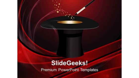 Hat Magic Wand With Stars PowerPoint Templates And PowerPoint Themes 0712