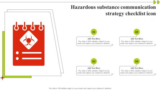 Hazardous Substance Communication Strategy Checklist Icon Topics Pdf