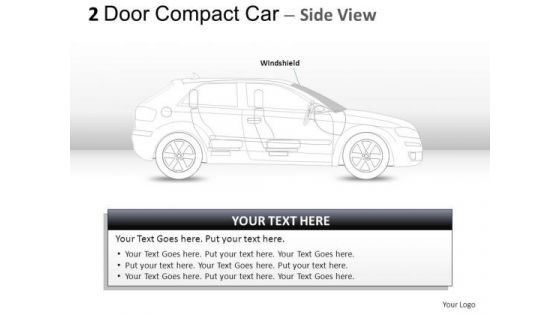 Headlight 2 Door Gray Car Side PowerPoint Slides And Ppt Diagram Templates