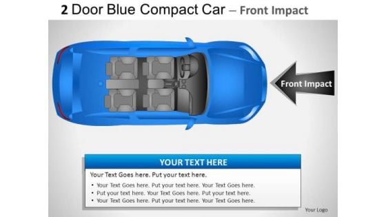 Headlight Design 2 Door Blue Car Top PowerPoint Slides And Ppt Diagram Templates