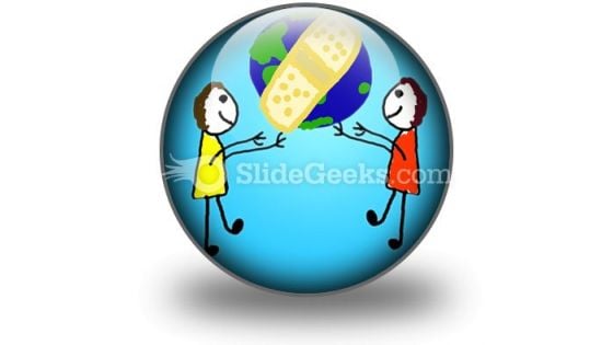 Heal The World PowerPoint Icon C Heal The World PowerPoint Icon C