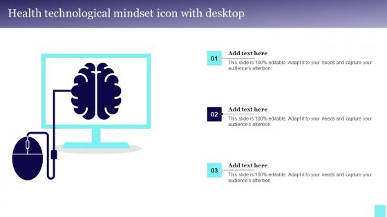 Health Technological Mindset Icon With Desktop Portrait Pdf