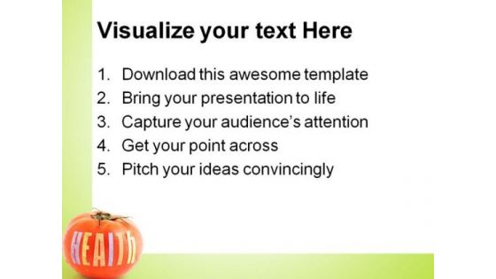 Health Tomato Food PowerPoint Themes And PowerPoint Slides 0611