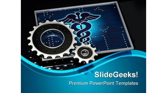 Health With Gears Medical PowerPoint Themes And PowerPoint Slides 0511